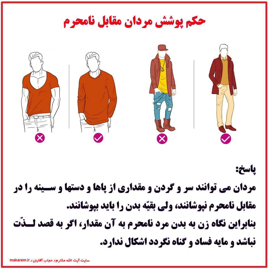 حکم پوشش مردان مقابل نامحرم