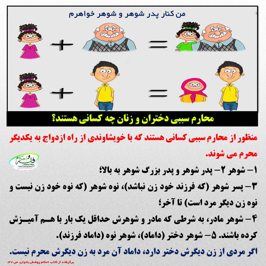 محارم سببی دختران و زنان چه کسانی هستند؟